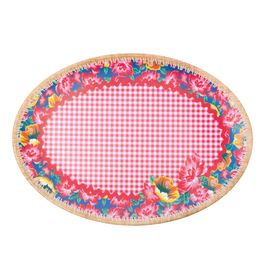 Prato Melamina Oval Xadrez