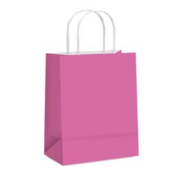 Sacola De Papel Liso Rosa