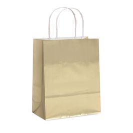 Sacola De Papel Liso Metalizado Ouro Fosco