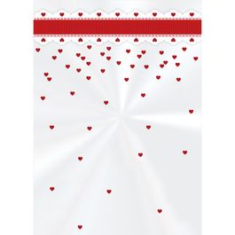 Saco Transparente Cute Heart Vermelho / Branco
