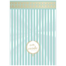 Saco Transparente Registrado Com Carinho Ouro / Acqua