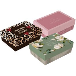 Cx Retangular com Tampa Petit Sortido Colorido