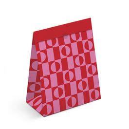 Saco De Papel Para Presente Tuile Rosa / Vermelho