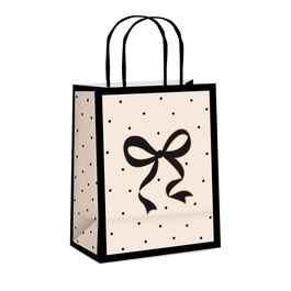 Sacola De Papel Laços Preto Com Marfim