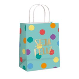 Sacola De Papel Seja Feliz