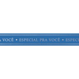 Fita De Cetim Com Hot Stamping Especial Pra Você Azul Intenso