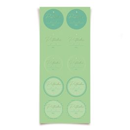 Cartela Adesiva Com Hotstamping Pistache