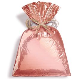 Saco Adesivado para Presente Metal Liso Rose Gold