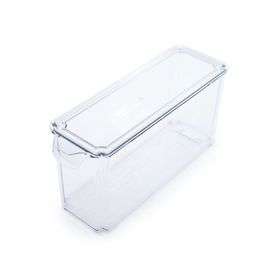 Caixa Organizadora De Geladeira Com Tampa Empilhável Plástico Incolor