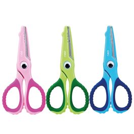 Tesoura Escolar Grip Emborrachado Jacaré  - Lâmina 13,4cm -Sortido - Blister