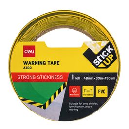 Fita para Demarcação - Zebrada Preta/Amarela - 48mm x 33m