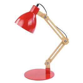 Luminária De Mesa Articulada Metal Vermelho Fosco