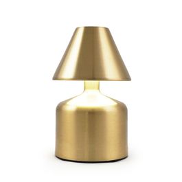 Luminária De Mesa Usb Metal Dourado