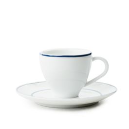 Xícara Café Riviera Porcelana Azul Branco
