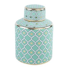 Potiche Porcelana Verde/Dourado