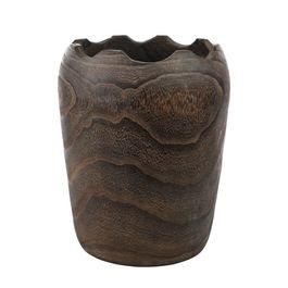Vaso De Madeira Marrom Escuro