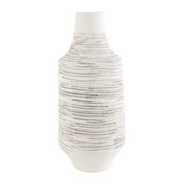 Vaso Decorativo Flocada Cerâmica Cinza