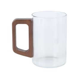 Caneca Com Alça De Madeira Incolor