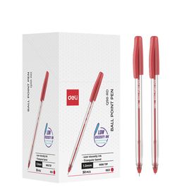 Caneta Esferografica Transparente Ponta Mini 1,0Mm Vermelho