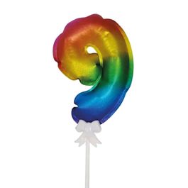 Mini Balão Auto Inflável Numérico Com Vareta N.º 9 Colorido