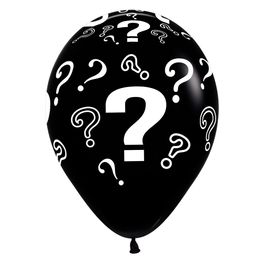 Látex Redondo Fashion Decorado Interrogação Preto