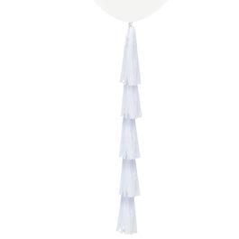 Franja Tassel Liso Branco