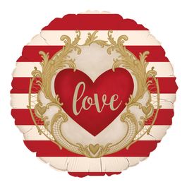 Metalizado Redondo Love Vermelho / Marfim / Ouro