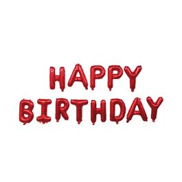 Metalizado Formato Especial Happy Birthday Script Vermelho