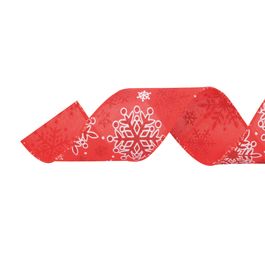 Fita Floco De Neve Vermelho/Branco