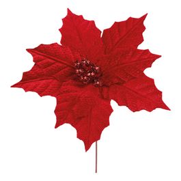 Flor Decorativa Poinsetia Vermelho