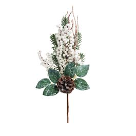 Pick Decorativo Com Frutas E Folhas Branco
