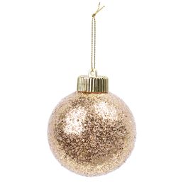 Enfeite Bola Com Glitter Ouro