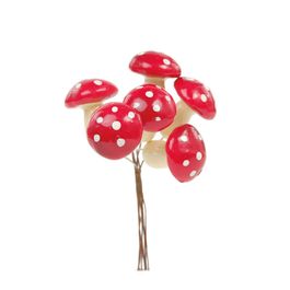 Pick Decorativo Cogumelos Vermelho e Branco
