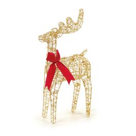 Rena Decorativa Com Led Ouro / Vermelho