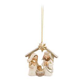 Enfeite Para Pendurar Sagrada Familia Creme