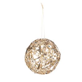 Enfeite Bola Rattan Ouro