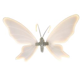 Borboleta Decorativa Com Led Branco
