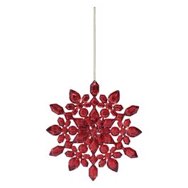 Enfeite Para Pendurar Floco Neve - Vermelho