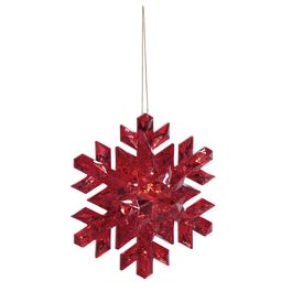 Enfeite Para Pendurar Floco Neve - Vermelho