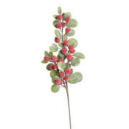 Galho Decorativo Com Azevinho - Verde / Vermelho