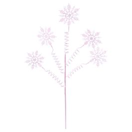 PICK DECORATIVO FLOCOS DE NEVE ROSA