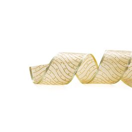 Fita Cetim Ondas E Poa Ouro