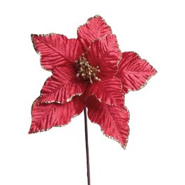 Flor Decorativa Poinsetia Vermelho Escuro