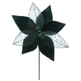 Flor Decorativa Poinsetia Verde Jade