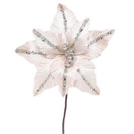 Flor Decorativa Poinsetia Champagne