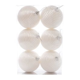 Enfeite Bola Listrada - Branco