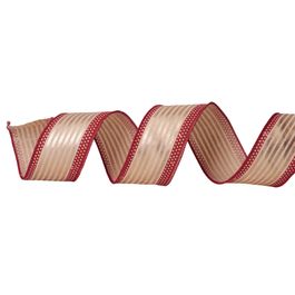 Fita Aramada Champagne/Vermelho