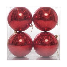 Enfeite Bola Com Glitter - Vermelho