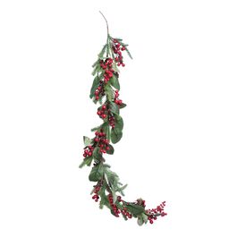 Galhos Decorativos Longo - Verde Escuro / Vermelho