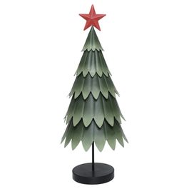 Arvore Decorativa Com Estrela - Verde / Vermelho
